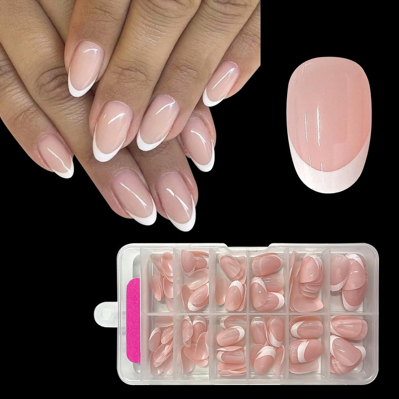 Stick on Nails ZAHRVIA Nail Tips Short Ellipses French Fake Stick on Nails for Women Girls Nail Art French False Nails Short 120Pcs Nude Soft Gel Press On Nail