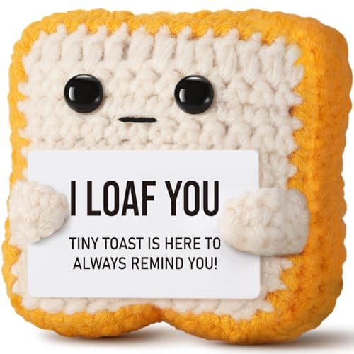 Gifts for Her Him Loved One Crochet Toast I Loaf You Gifts for Boyfriend Girlfriend Funny Wedding Anniversary Birthday Gift for Women Men Couples Wife Husband Easter Basket Stuffers Mothers day