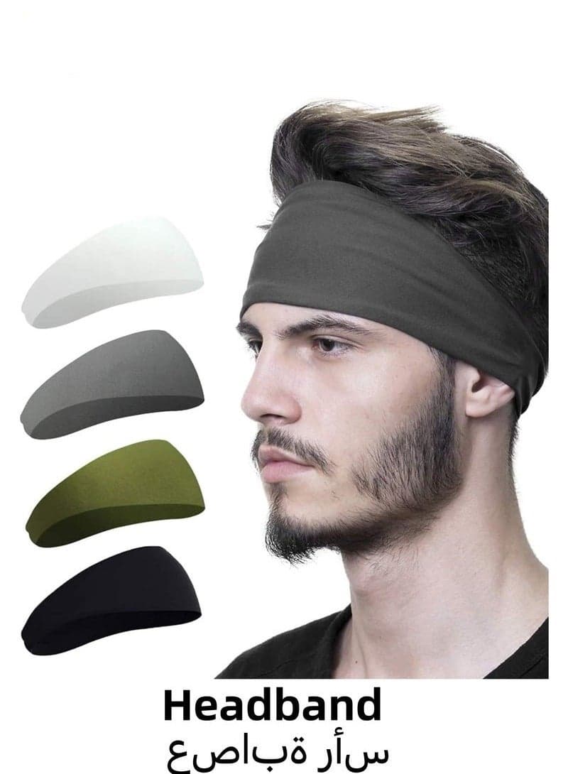 4 Pack sports headband for sports Running, Cycling, Basketball, Yoga, Fitness Workout Stretchy Unisex Hairband