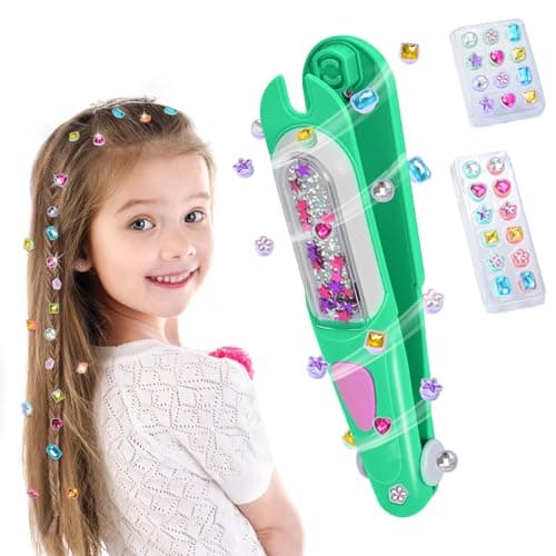 Hair Gem Stamper KitBling Hair Jewels for Girls Hair Styling Tool with Reusable Shining Diamonds Christmas Birthday Arts Crafts Gift for 512 Year Old Girl Green