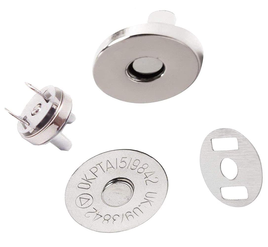 Diy Crafts CT-DIY-HI-57822 Snaps, Fasteners, Button Kit, Perfect for Purse, Bag, Clothes, Leather, Diameter Purse Dress Diy Making Works, 25 Piece Pack, D (Silver)