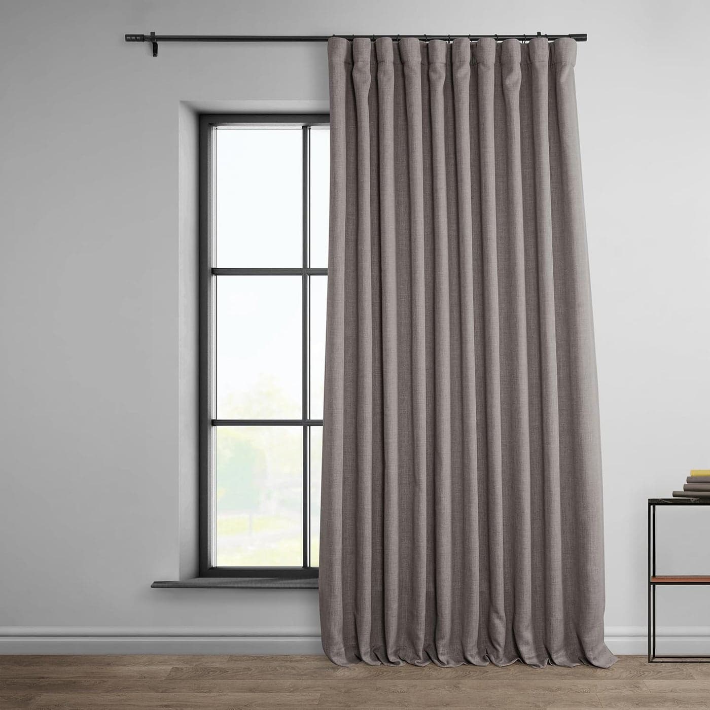 HPD Half Price Drapes Faux Linen Curtains for Living Room 1 Panel 100W X 108L Extra Wide Textured Room Darkening Curtains for Bedroom 108 Inches Long Drapes for Home Decor Mink