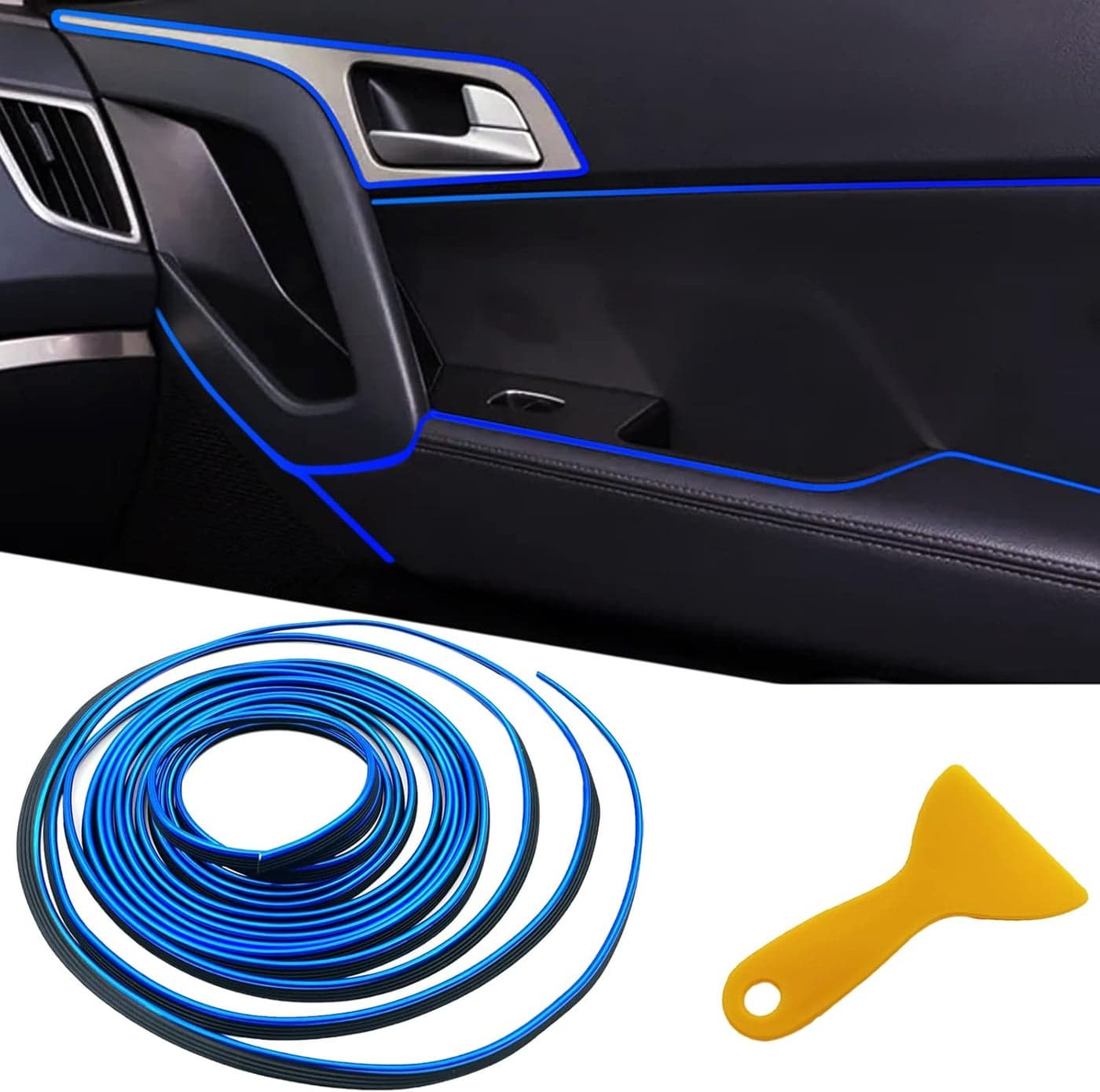 OSIFIT Car Interior Trim Strips - 9.8 ft Blue Decoration