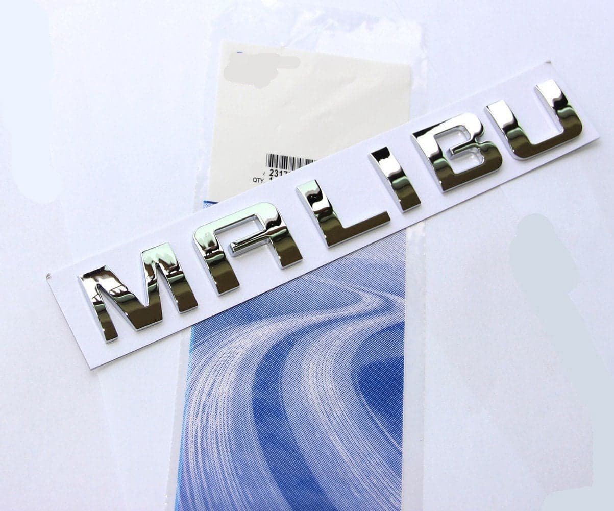 Yoaoo 1x OEM Malibu Nameplate ABS Letter Emblem Badge Compatible with Malibu Glossy Chrome