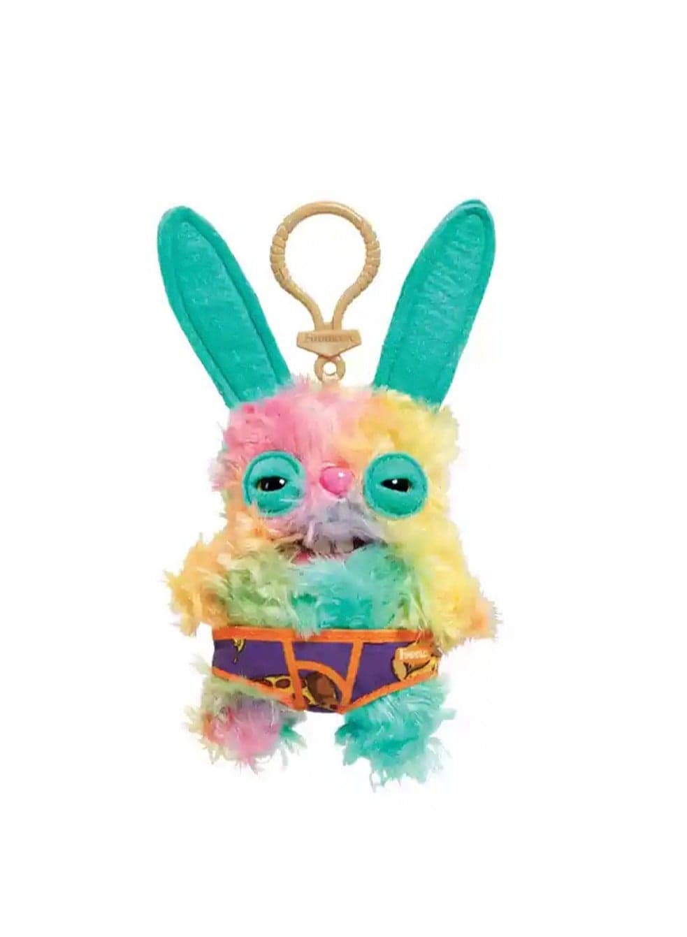 Keychain Series Funny Ugly Monsters, Big Teeth Cute Monster Pendants, Ugly Cute Monster Doll Plush Keychains, Collectible Plush Toys(Mixed Color Crazy Rabbit Monster)