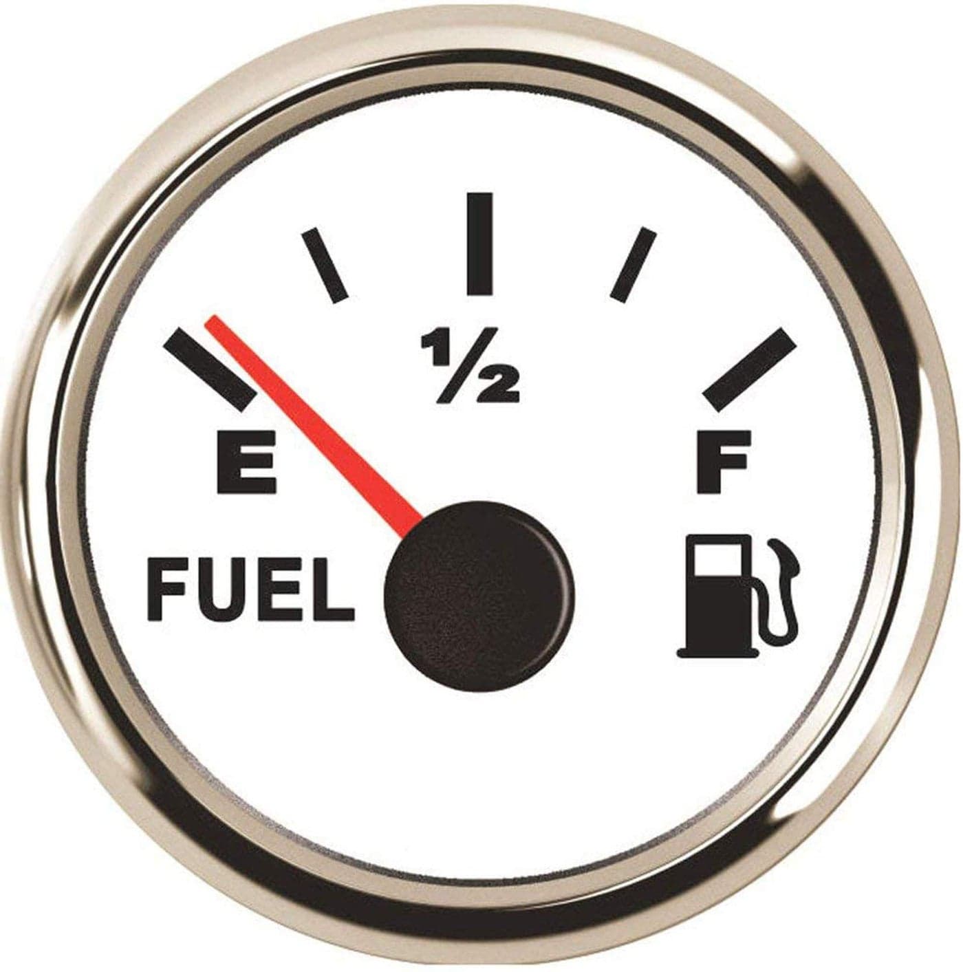 SAMDO Marine Fuel Gauge Fuel Level Gauge 0-190ohm Signal 52mm with Backlight 12V/24V White