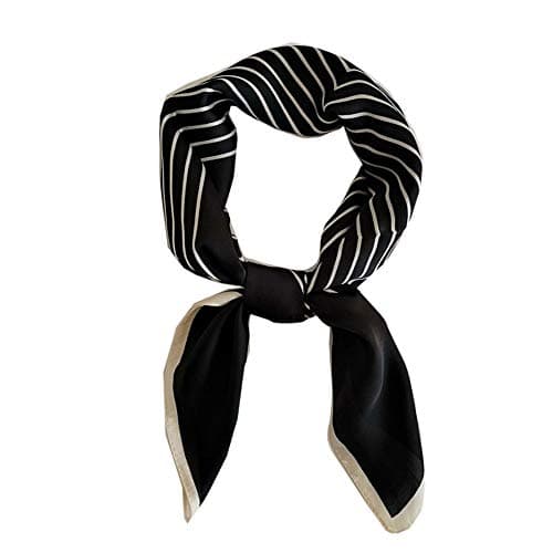 FONYVE Silk Feeling Scarf Medium Square Satin Head Wrap for Women 27.5 inches