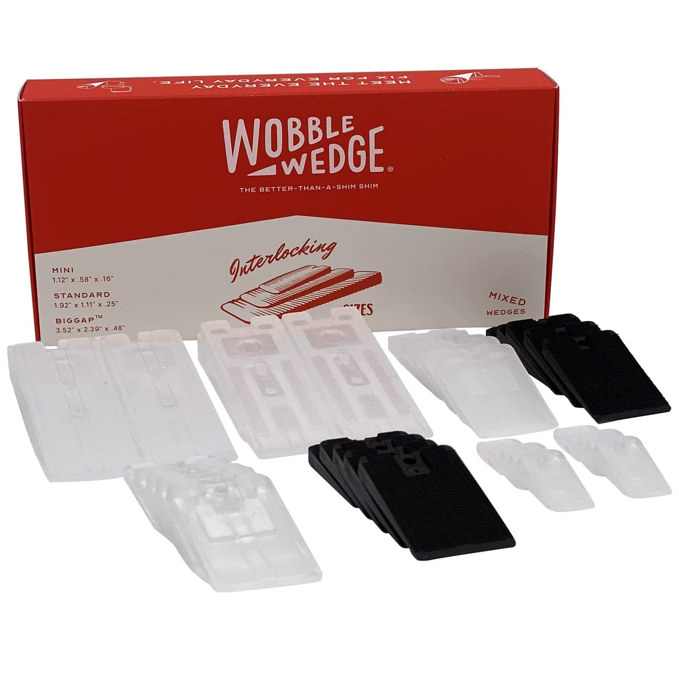 Wobble Wedges Rigid and Flexible Plastic Shims Leveling Shims for Home Improvement Furniture Levelers Table and Toilet Made in USA Plastic Wedges Shim for Appliances 34Piece Variety