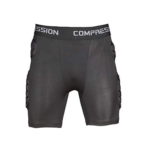 Shinestone Adult Men's Goalkeeper Armor BodyShield Padded Compression Shorts with Sponge Protector for Football Baseball(Shorts-02, Large)