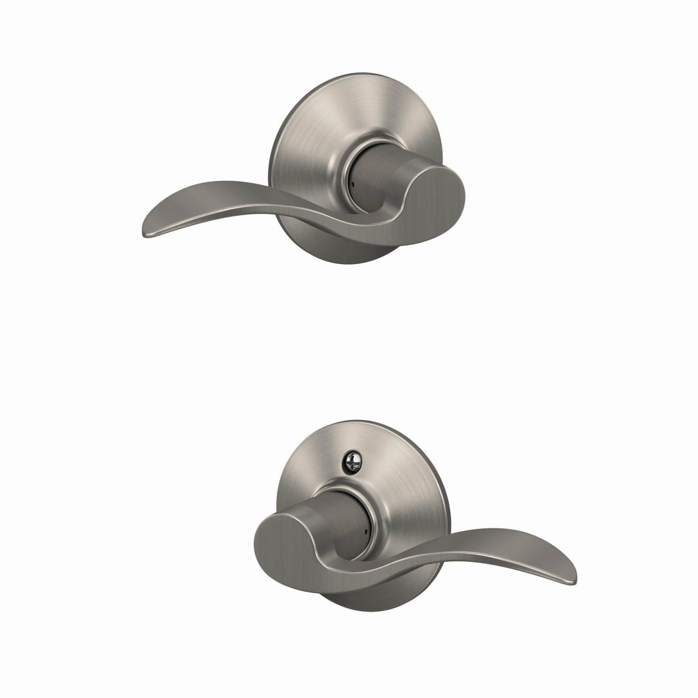 Schlage F10 ACC 619 Accent Door Lever Hall Closet Passage Lock Satin Nickel