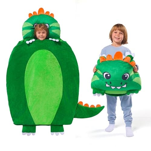 JOIEDOMI Kids Sleeping Bag Toddler Nap Mat with Pillow Blanket 60 x 39 for Kids Ages 3 Soft Plush Sleeping Mat Dinosaur for Preschool and Boys Girls Kindergarten Daycare Sleepover