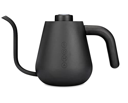Soma Stainless Steel Gooseneck Coffee & Tea Kettle, Black, 1 Liter, Stovetop