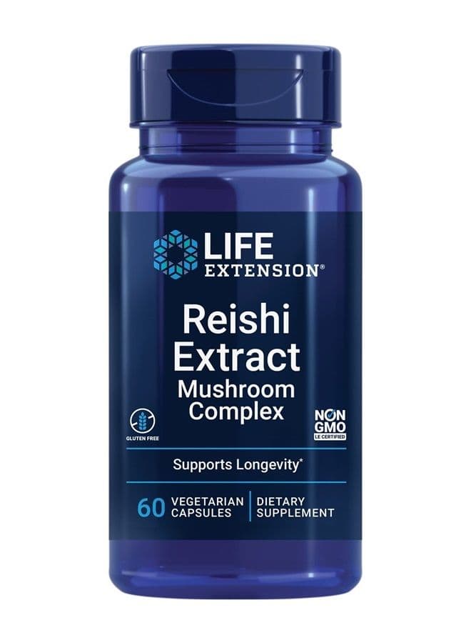 Reishi Extract Mushroom Complex - Mushrooms Herbal Supplement for Immune Support – Ganoderma Lucidum Extract - Gluten-Free, Non-GMO, Vegetarian – 60 Capsules