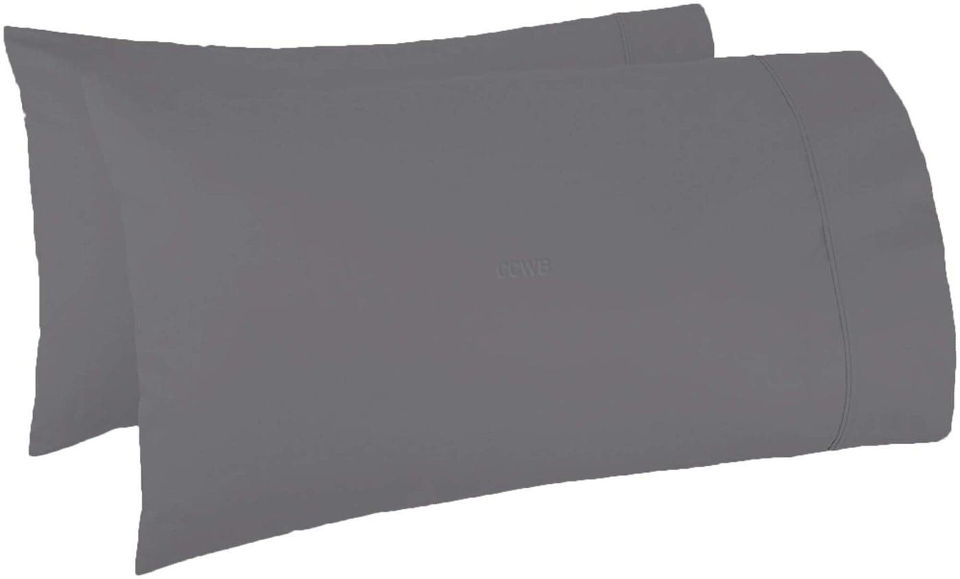 TBM Oversize Pillow Case Grey Queen Extra Large Fits Even The Fluffiest Pillows Including The Pancake Pillow Sleeve Style Extra Tall Pillowcase 100 Egyptian Cotton 600 Thread Count