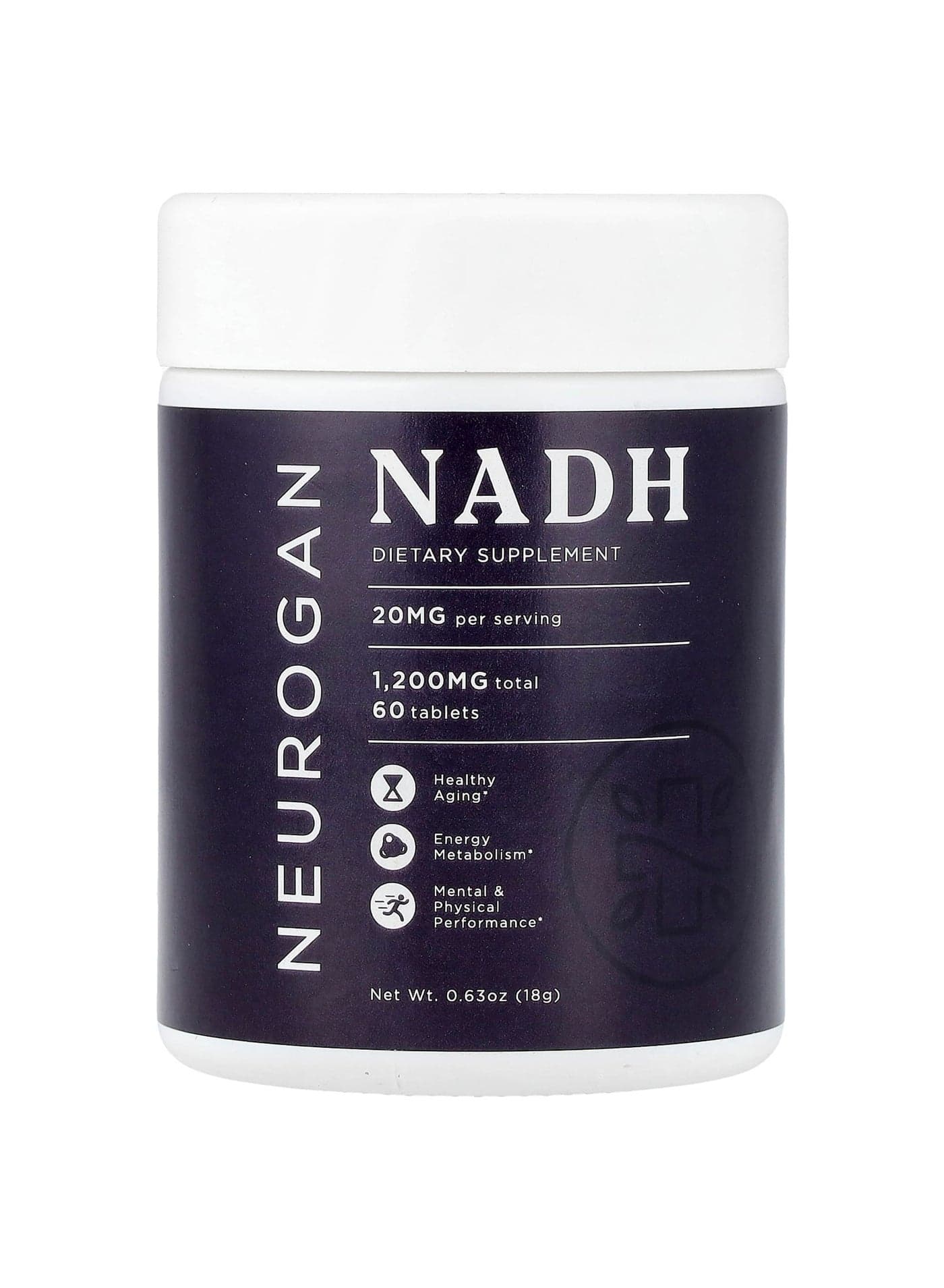 NADH, 20 mg, 60 Tablets, 0.63 oz (18 g)