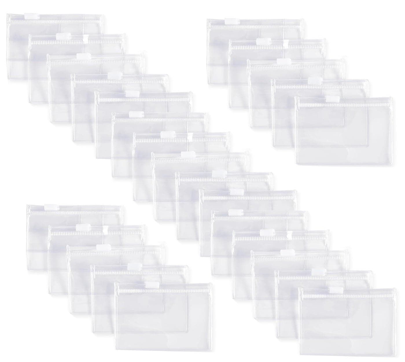 Zuvim Polyester Blend Transparent Multipurpose Storage Pouch, 25 Pack, 4x6 Inches, Clear, Minimalist, Jewelry, Makeup, Travel Accessories, Stationery, Personal Care Products Organizer
