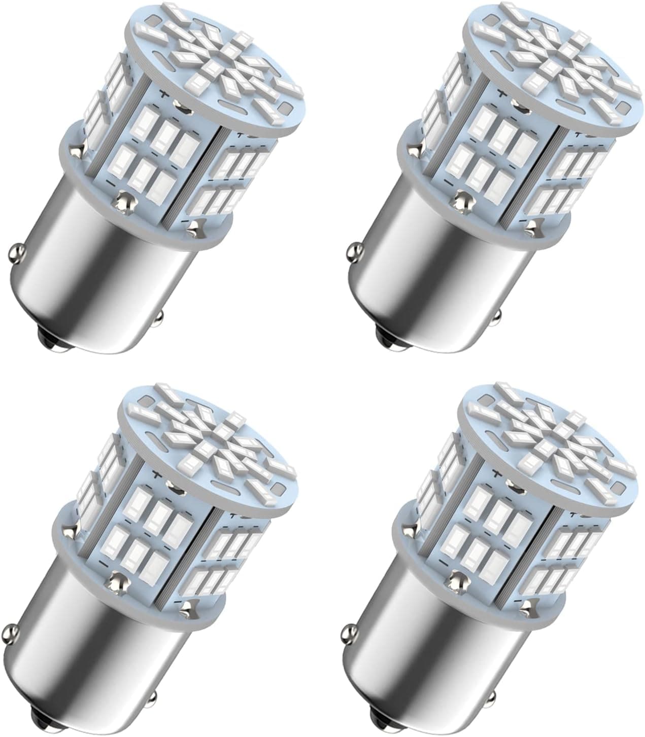 Melphan-Auto 1156 Red LED Bulbs - 54-SMD 3014 Chips for Vehicle Lighting (4 Pack)
