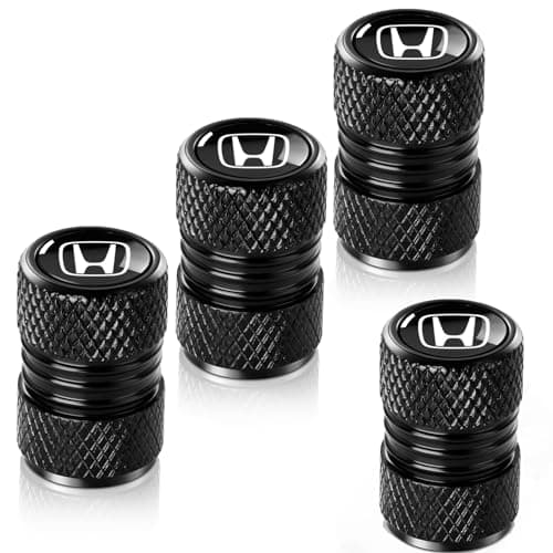 Tire Valve Stem Caps for Honda Metal Car Wheel Air caps Auto Valve Stem Caps Accessories 4 Pcs Black