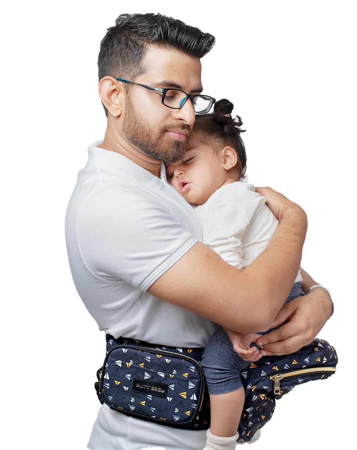 Butt Baby Carrier Airplanes with Hip Seat, In-Built Mini Diaper Bag & Convertible to Sling Carry Bag With Ergonomic Carrier with Inbuilt Diaper Bag, 6-in-1 Baby carrier for 5 months to 36 months or upto 18 kgs,baby side carrier (Airplanes)