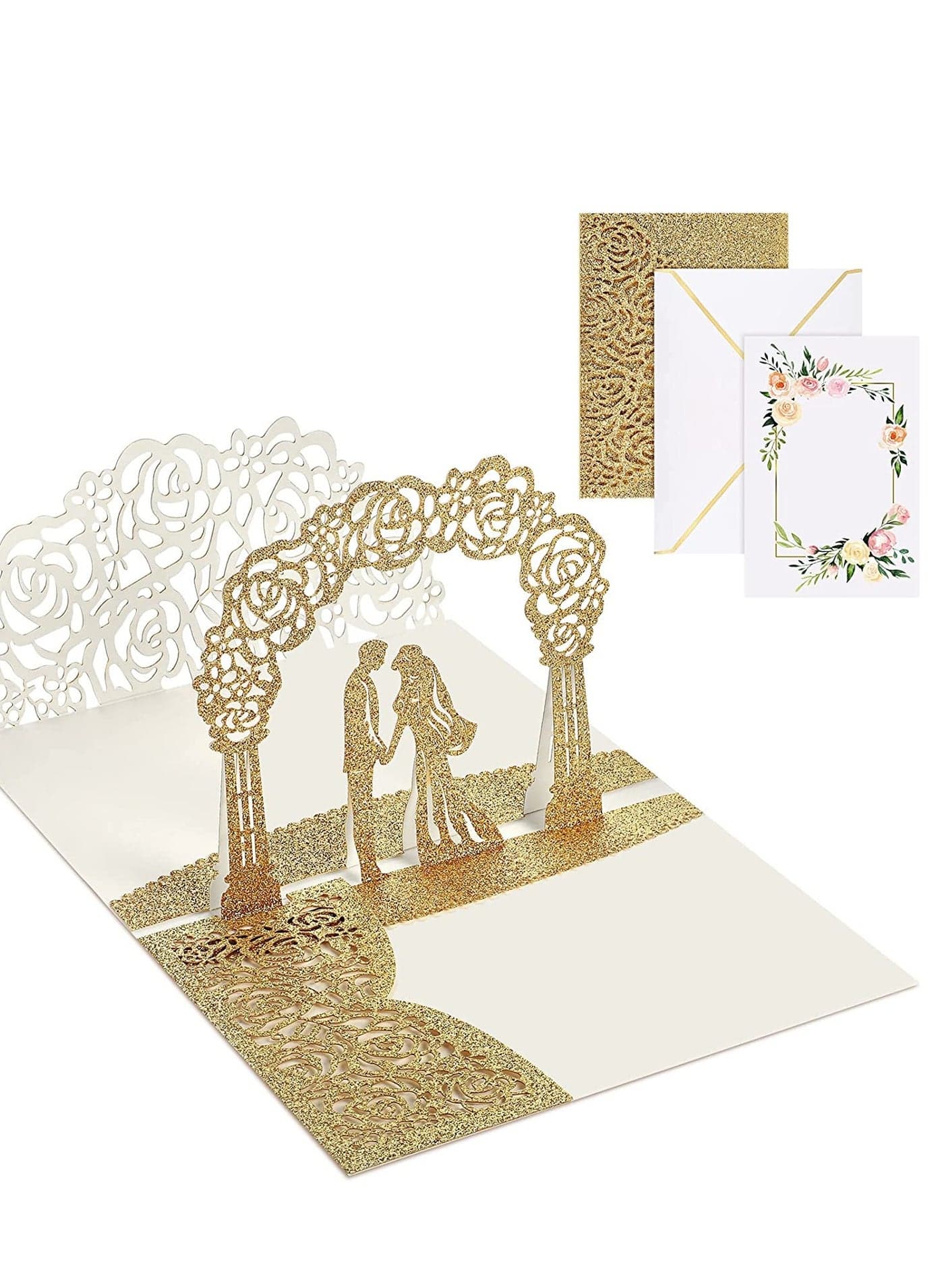 Wedding Pop-up Card Set 3D Greeting Anniversary Romantic Congratulations with Envelope