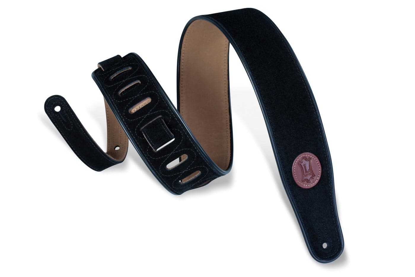 Levy's Leathers Suede Leather Guitar Strap,Black