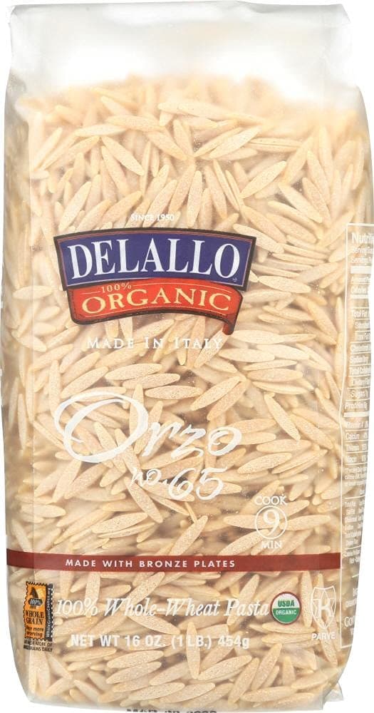 Delallo 100 Organic Orzo Pasta 16 oz2