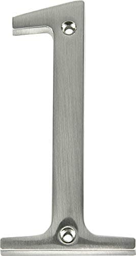 Distinctions 843321 Brushed Nickel Flush-Mount 4-Inch House Number 1