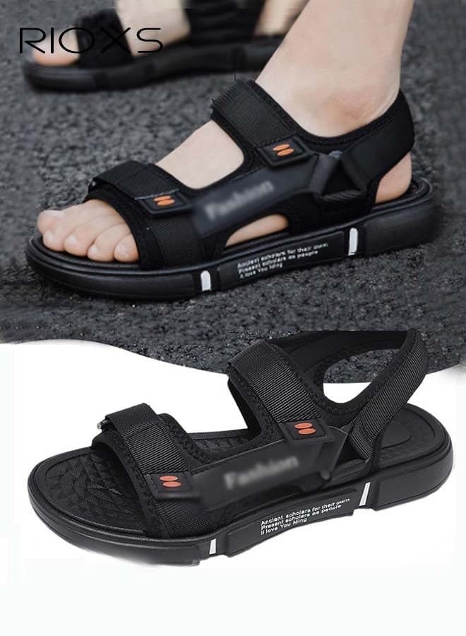 Flat Sandals for Men, Casual Open Toe Sandal, Men's Comfort Flat Sandals, Breathable Summer Beach Sandals, Mens Sport Sandals with Back-Strap, Outdoor Sandals for Men, Non-slip Lightweight Walking Hiking Sandals, Flat Sandals Shoes