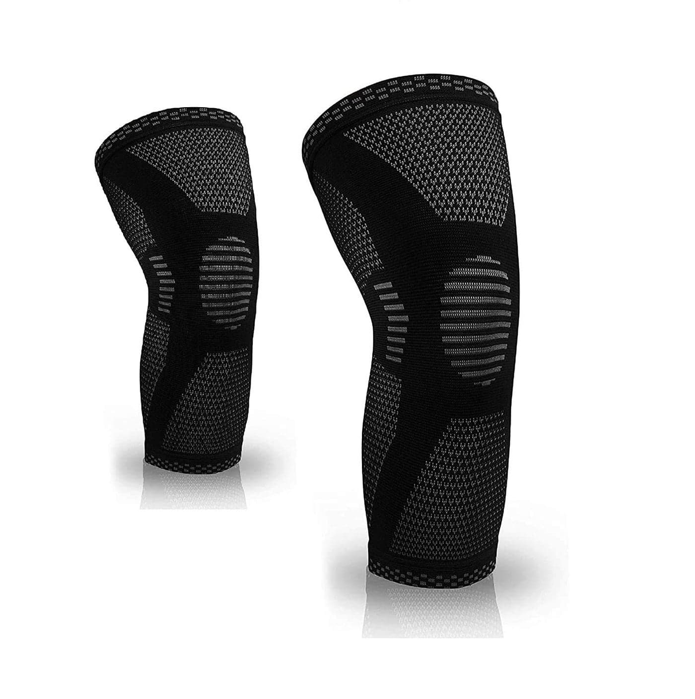 serveuttam� Knee Support for Men (1Pair) �Ortho Knee Cap Women | Knee Sleeves for Running Jogging Gym Squats | 4 Way Compression Knee Sleeves | Sleeves for Sports Arthritis Pain (Black and White, M)