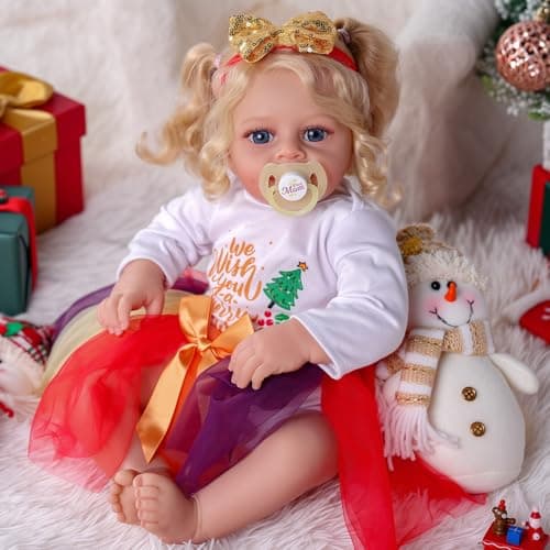 JIZHI Lifelike Reborn Baby Dolls 18 Inch RealisticNewborn Baby Dolls Blond Girl Handmade Real Life Dolls with Clothes for Kids Age 3