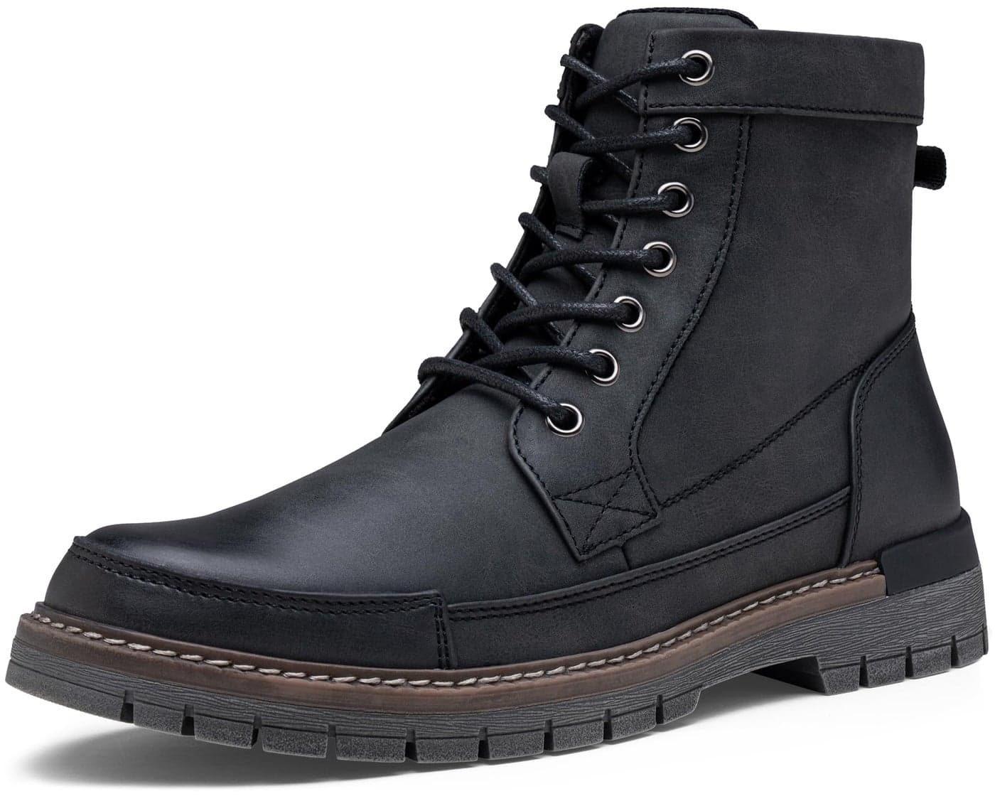 Jousen Mens Boots Casual Motorcycle Boot for Men Chukka Zipper Combat Dress Botas Para Hombre Fashion (AMY8117 black 13)