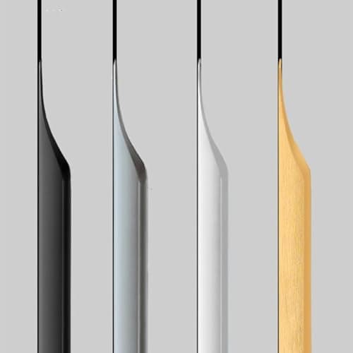 Shozafia 5 Pack Finger Pulls for Cabinets, Streamlined Long Concealed Handle for Home Kitchen Door Drawer Cabinet, Mount Finger Edge Tab Pull Aluminum (Black,300mm/11.81" Overall Length)