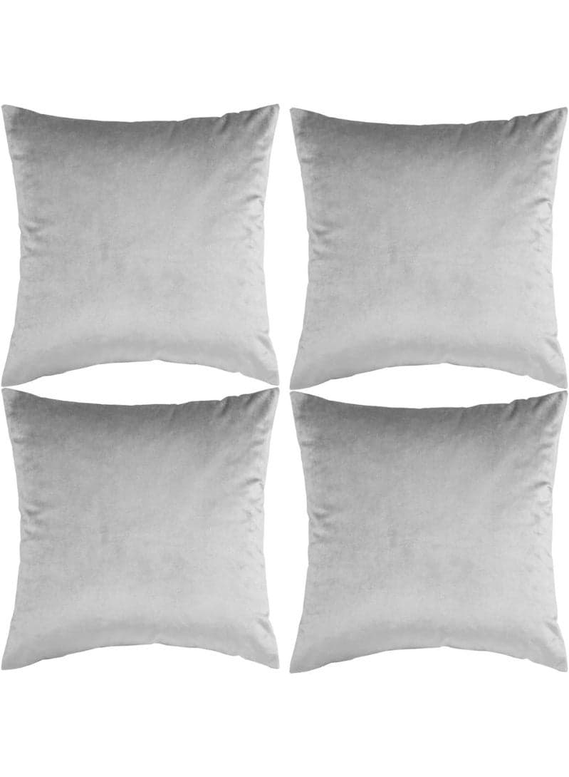 Throw Couch Pillow Covers,Sofa Cushion Grey Pillow Covers,20 x 20 Pillow Velvet Cushion Covers (20x20inch(50x50cm)-4pcs, Silver Grey)