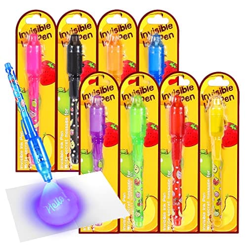 TAFULOR Invisible Ink Pen for Kids Birthday Party Favors for Girls Boys Spy Pens with UV Light Secret Message Magic Markers Goody Bag Stuffers Toys for 412 Year Old Girls Boys Gift 8PCS