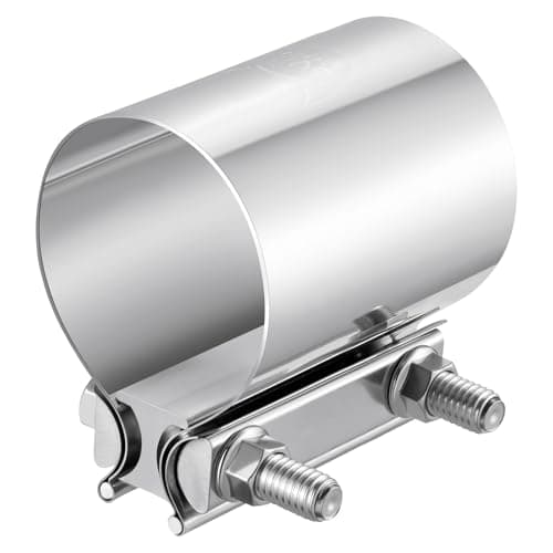 EVIL ENERGY 25 Inch Exhaust Clamp Butt Joint Band Clamp Sleeve Coupler Stainless Steel for 2 12 OD Pipes Mufflers Catalytic Converters 2PC