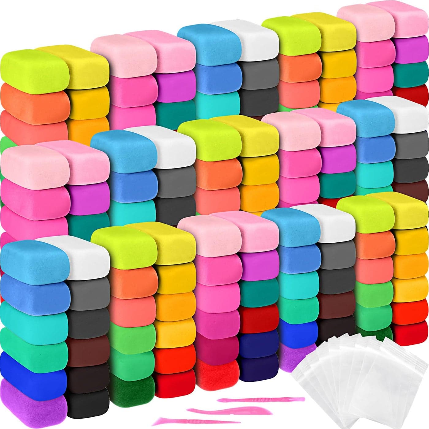 Poen 180 Pcs Air Dry Clay Kit with Sculpting Tool MultiColors Modeling Clay for Kids Safe Soft DIY Back to School Gift for Kids Adults and Artists Art Crafts