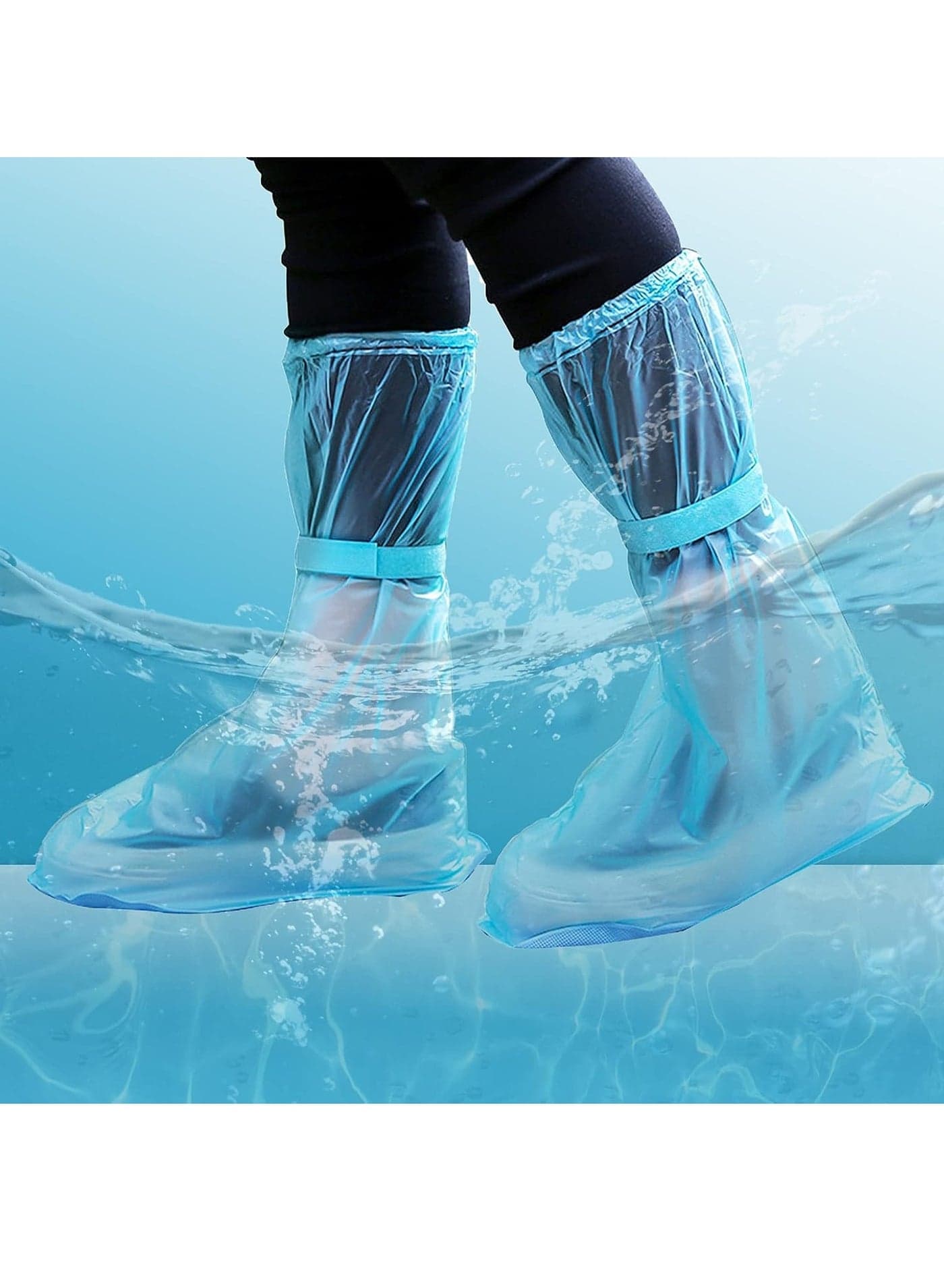 2Pairs Boot and Shoe Covers Water and Skid Resistant Boot Covers Reusable Rain Shoe Covers for Men Women Galoshes Rain Boots Overshoe