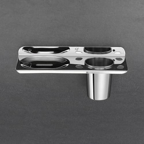 Raxon Innovation Soap Dish + Tumbler Holder or Soap Case with Toothbrush Stand (Material : Stainless Steel) Set of 1(PS-1 SOAPDISH with Tumbler Holder)