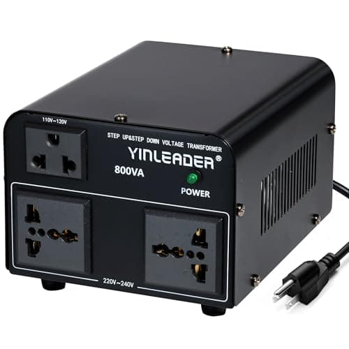 Yinleader 800W Voltage Converter Step Up 110V-120V to 220V-240V & Step Down 220V-240V to 110V-120V Power Transformer w/US Power Cord,Circuit Breaker Protection (VTUS-800)