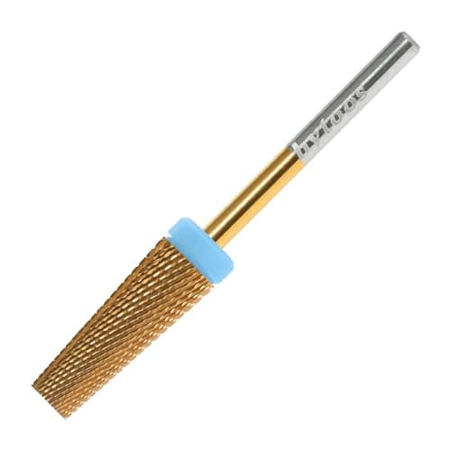HYTOOS Titanium 5 in 1 Nail Drill Bit 6 16mm Flat Top Tapered Professional Tungsten Carbide Bits for Gel Polish Base Removal Electric File Manicure Drills Accessories Tool2XF