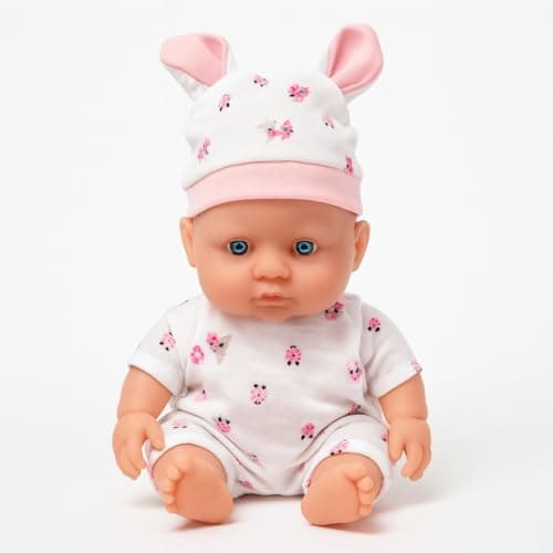 FunBlast Realistic Baby Doll Toy – 19 CM Dolls with Rotatable Legs & Arms, Cute Baby Doll Toys, Educational Pretend Play Doll for Kids, Girls & Boys (A-)