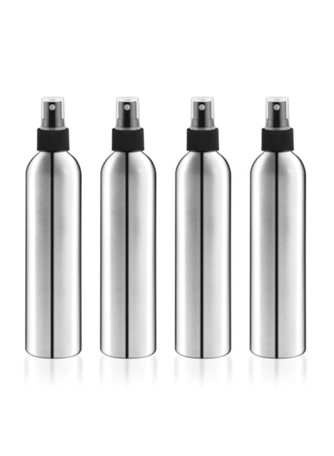 Mirrline 4 Pcs Aluminum Fine Mist Spray Bottles Empty Fine Mist Sprayer Bottle Reliable Metal Atomizer Cosmetic Storage Container for Hair Face Spray Toiletry Liquid 250ml8oz