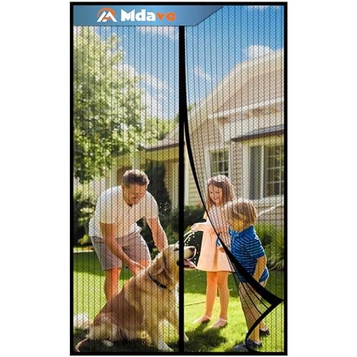 Magnetic Screen Door, Heavy Duty Door Screen Magnetic Closure Keep Bugs Out,Pet & Kid Friendly,Hands Free Door Screen Fit Door Size 60 x 80 Inches