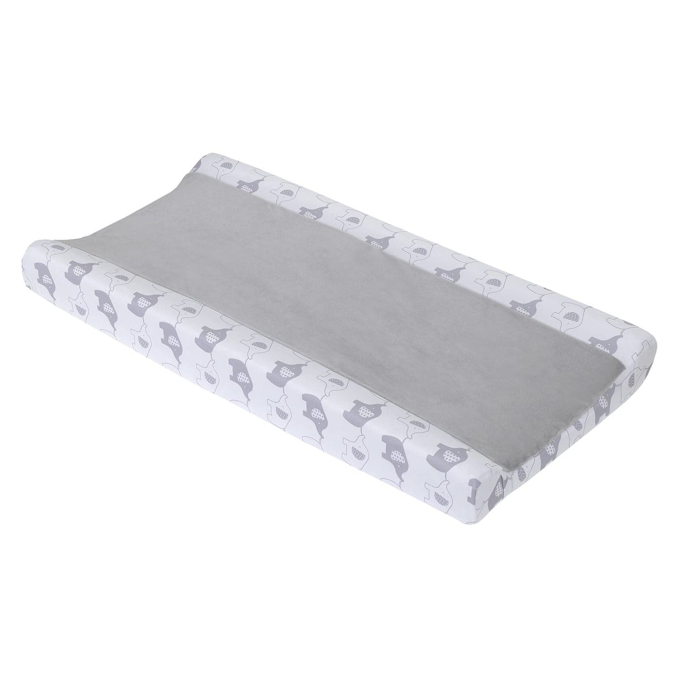 NoJo Elephant Stroll Gray White Super Soft Changing Pad Cover Grey White