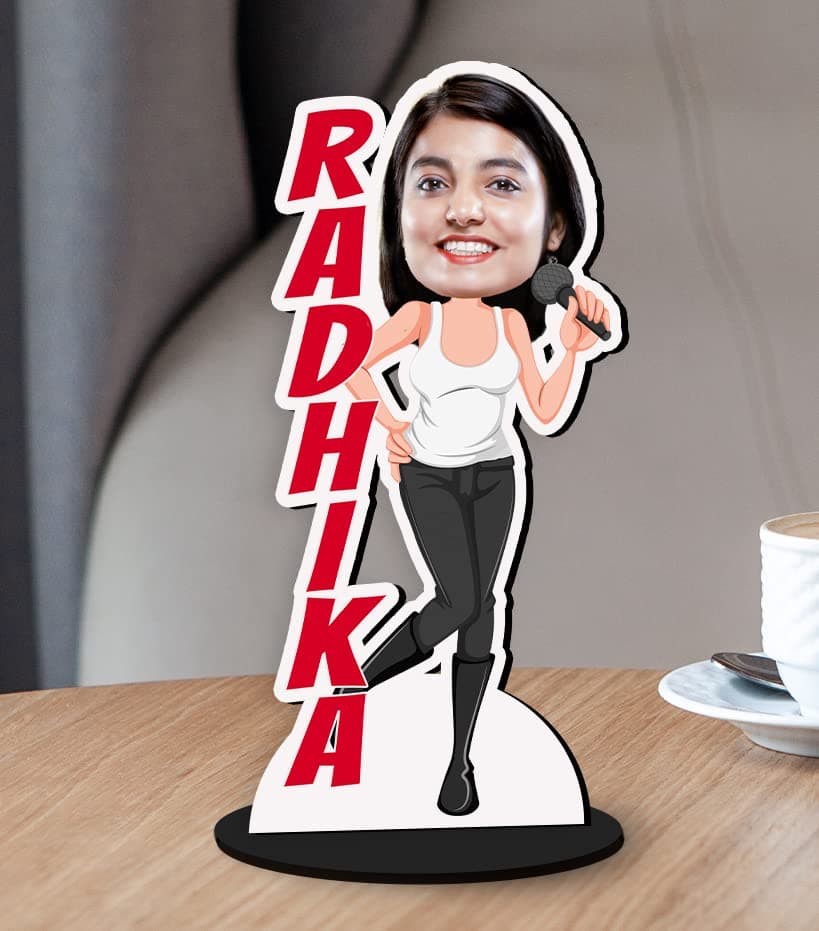 Gifteeng Personalised Caricature Photo Standee Cutouts Funny Gifts Girl Singer