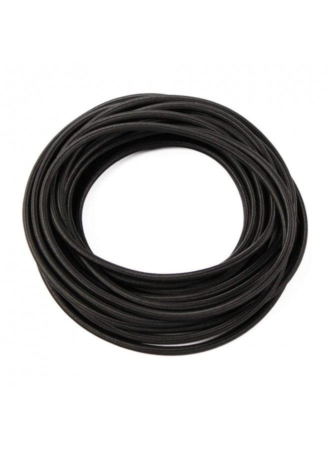 32.8ft Fabric Cloth Covered Round Wire,PRUNLLA Vintage 18/2 Industrial Electrical Lamp Cord, 18-Gauge Antique Style for Retro Lamp, DIY Projects (Black)