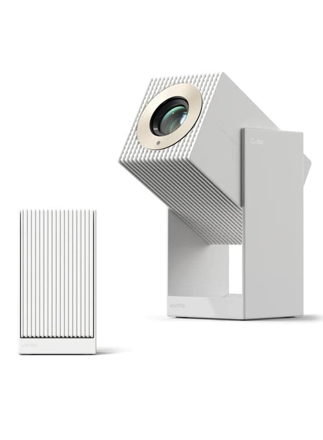 Cube 2 Pro Smart LED Projector Full HD 1080p, 500 ANSI lm, Gimbal 230° Auto-Focus & Keystone, Android TV 11, Bluetooth 5.0, Home Cinema Portable N70389930LEB white