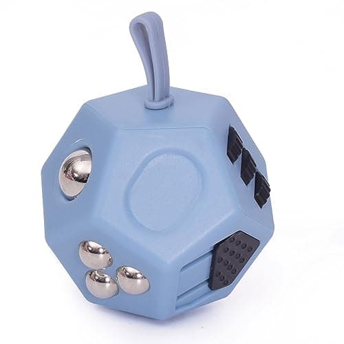 UOOEFUN Small Fidget Toys,12 Sided Fidget Toys,Mini Cube Toys Relief Stress,Autism and Anxiety Depression Anti for Kids Adults Improve Focus (Grey)