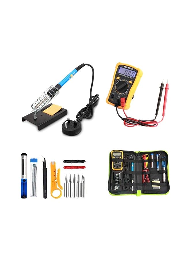 15-Piece Soldering Iron Adjustable Temperature Welding Tool Set Multicolour 2.3 x 11.5 x 6.9inch