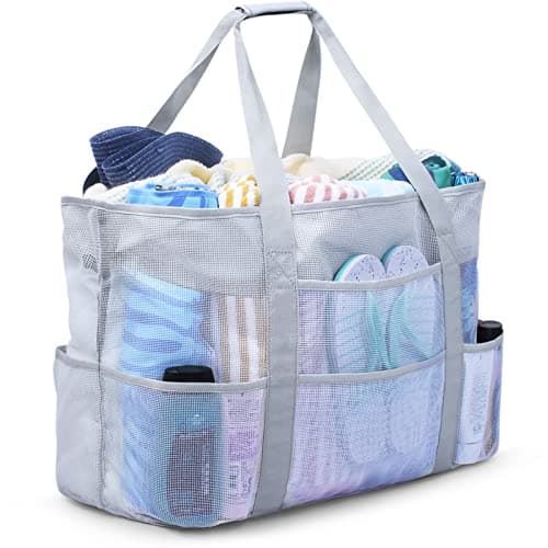 oscaurt Mesh Beach Bag Extra Large Waterproof Sandproof Beach Tote Pool Swim Bag Travel Vacation Essentials